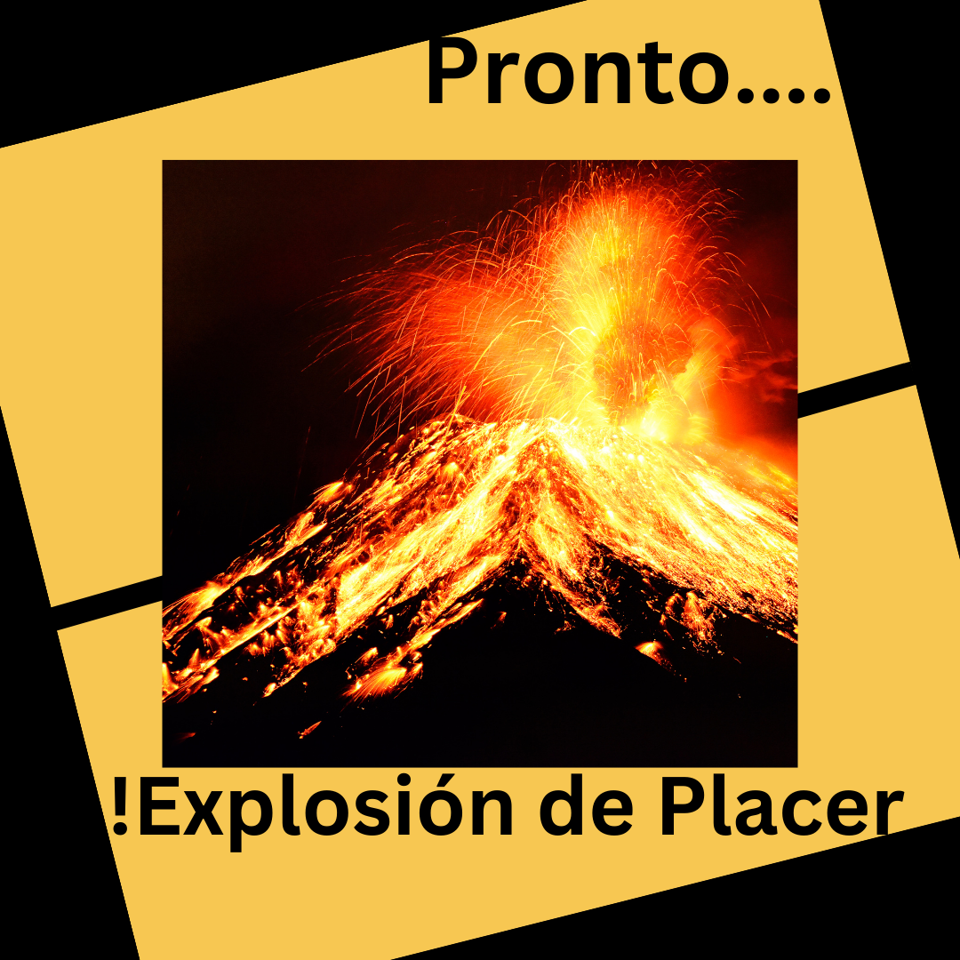Foto nocturna de un volcan en erupcion, la lava salta hacia el cielo como una fuente, esta foto simula el orgasmo masculino y femenino